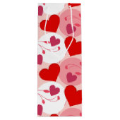 赤とピンクのハートおもしろいバレンタインデー ワインギフトバッグ (裏面)