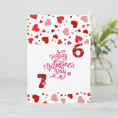 赤とピンクのハートが楽しいバレンタインデーのカード シーズンカード (スタンド正面)
