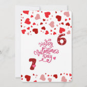 赤とピンクのハートが楽しいバレンタインデーのカード シーズンカード (裏面)