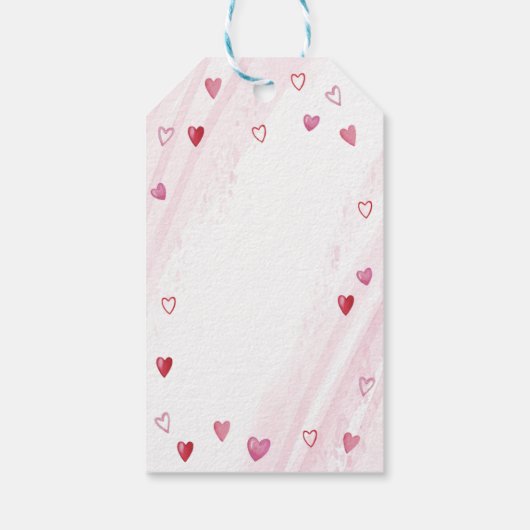 赤とピンクのハートのXOXOバレンタインギフトタグ ギフトタグ (裏面)