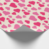 赤とピンクのハートギフトラッピング紙 ラッピングペーパー (角)