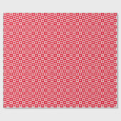 赤とピンクのハートチェッカーボードバレンタインデー ラッピングペーパー (フラット)
