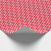 赤とピンクのハートチェッカーボードバレンタインデー ラッピングペーパー (角)