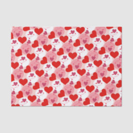 赤とピンクのハートバレンタインデパタンロマンス 薄葉紙