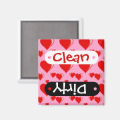 赤とピンクのハートバレンタインデーのパターン マグネット (正面/裏面)