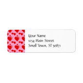 赤とピンクのハートバレンタインデーのパターン ラベル (正面)