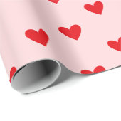 赤とピンクのハートバレンタイン ラッピングペーパー (ロールコーナー)