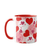 赤とピンクのハートパターンバレンタインデー