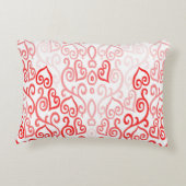 赤とピンクのハートパターン アクセントクッション (裏面)