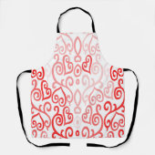 赤とピンクのハートパターン エプロン (正面)