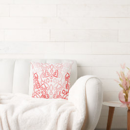 赤とピンクのハートパターン クッション