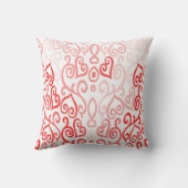 赤とピンクのハートパターン クッション (裏面)