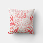 赤とピンクのハートパターン クッション (正面)