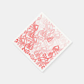 赤とピンクのハートパターン スタンダードカクテルナプキン (角)