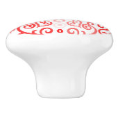 赤とピンクのハートパターン セラミックノブ (側面)