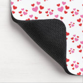 赤とピンクのハートパターン マウスパッド (コーナー)