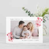 赤とピンクのハート写真バレンタインデー シーズンカード (スタンド正面)