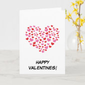 赤とピンクのハート | お名前を追加 カード (黄色い花)