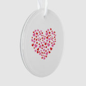 赤とピンクのハート オーナメント (正面)