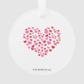 赤とピンクのハート オーナメント (裏面)