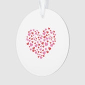赤とピンクのハート オーナメント (正面)
