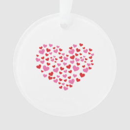 赤とピンクのハート オーナメント