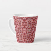 赤とピンクのハート カフェラテマグ (左アングル)