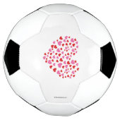 赤とピンクのハート サッカーボール (回転)