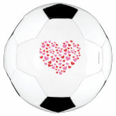 赤とピンクのハート サッカーボール (正面)
