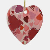 赤とピンクのハート セラミックオーナメント (右)