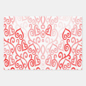 赤とピンクのハート ラッピングペーパーシート (正面)