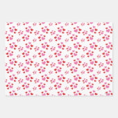 赤とピンクのハート ラッピングペーパーシート (正面3)