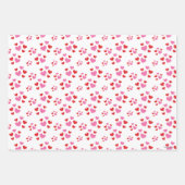 赤とピンクのハート ラッピングペーパーシート (正面2)