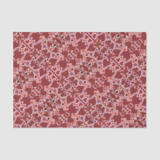 赤とピンクのハート 薄葉紙 (正面)