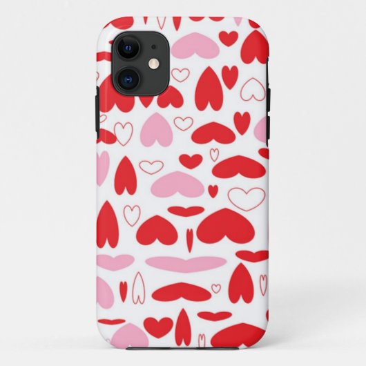 赤とピンクのハート Case-Mate iPhoneケース (裏面)