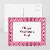 赤とピンクのバブルパターン インビテーションポストカード (正面/裏面)