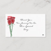 赤とピンクのバラのシーティングカード プレイスカード (裏面)