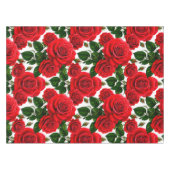 赤とピンクのバラの華やかなバラ模様 テーブルクロス (正面(横))