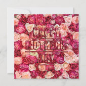 赤とピンクのバラフローラハッピーマザーズデイ ノートカード (正面)