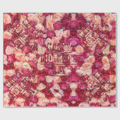 赤とピンクのバラフローラハッピーマザーズデイ ラッピングペーパー (フラット)