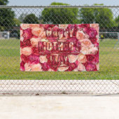 赤とピンクのバラフローラハッピーマザーズデイ 横断幕 (インサイチュ)