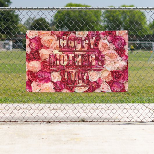 赤とピンクのバラフローラハッピーマザーズデイ 横断幕 (インサイチュ)