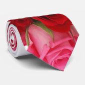 赤とピンクのバラフローラメンズネックタイ ネクタイ (ロール)