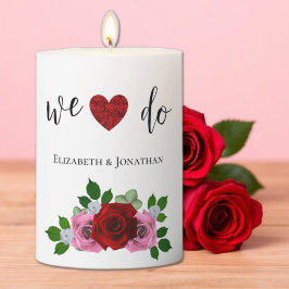 赤とピンクのバラ結婚ズ