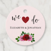 赤とピンクのバラ結婚ズ フェイバータグ (正面)