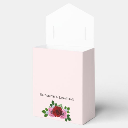 赤とピンクのバラ結婚ズ フェイバーボックス (オープン)