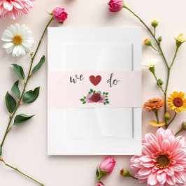 赤とピンクのバラ結婚ズ 招待状ベリーバンド