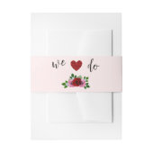 赤とピンクのバラ結婚ズ 招待状ベリーバンド (正面例)