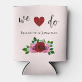 赤とピンクのバラ結婚ズ 缶クーラー (正面)