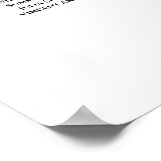 赤とピンクのバラ30テーブル結婚のシーティングチャート ポスター (角)